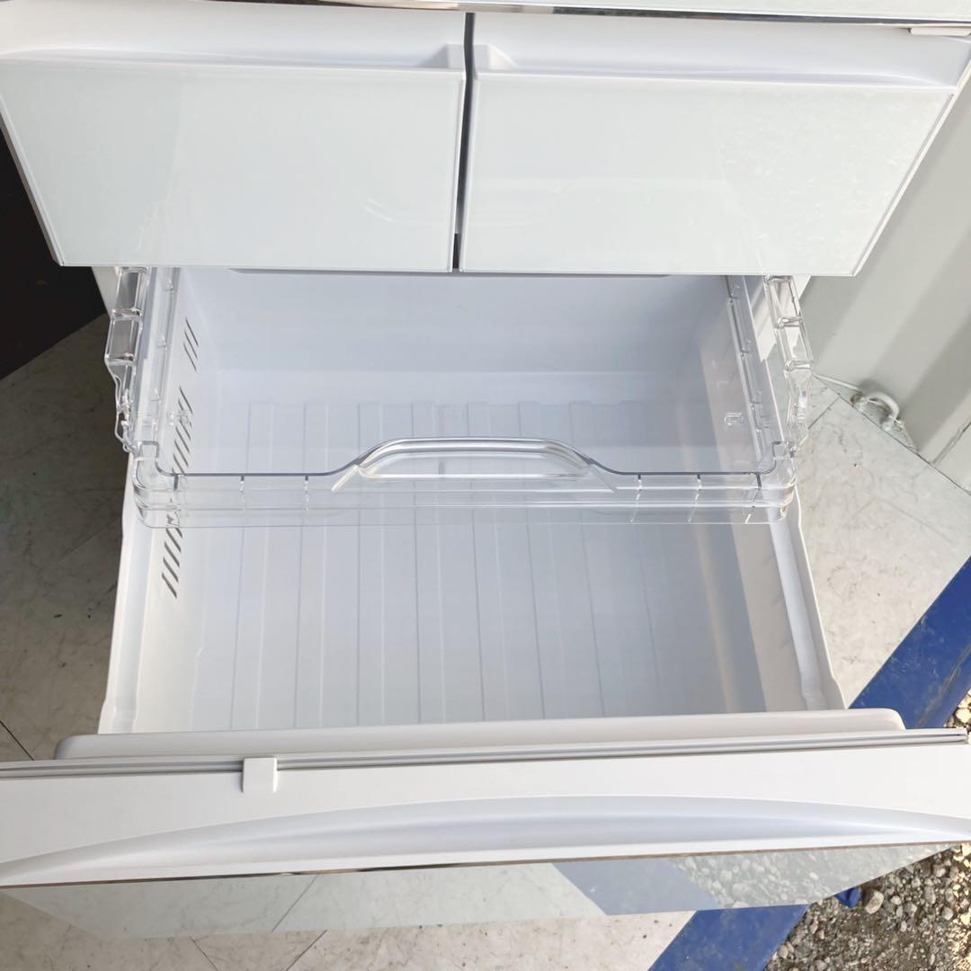 取付無料！三菱チルドルーム搭載おしゃれホワイトインテリアグラス冷蔵庫！洗濯機