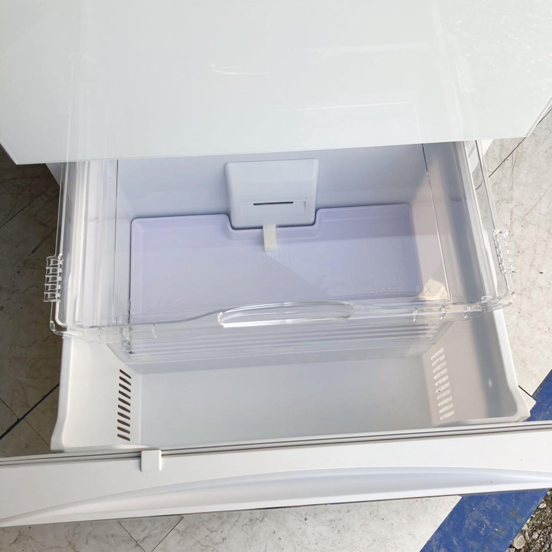 取付無料！三菱チルドルーム搭載おしゃれホワイトインテリアグラス冷蔵庫！洗濯機