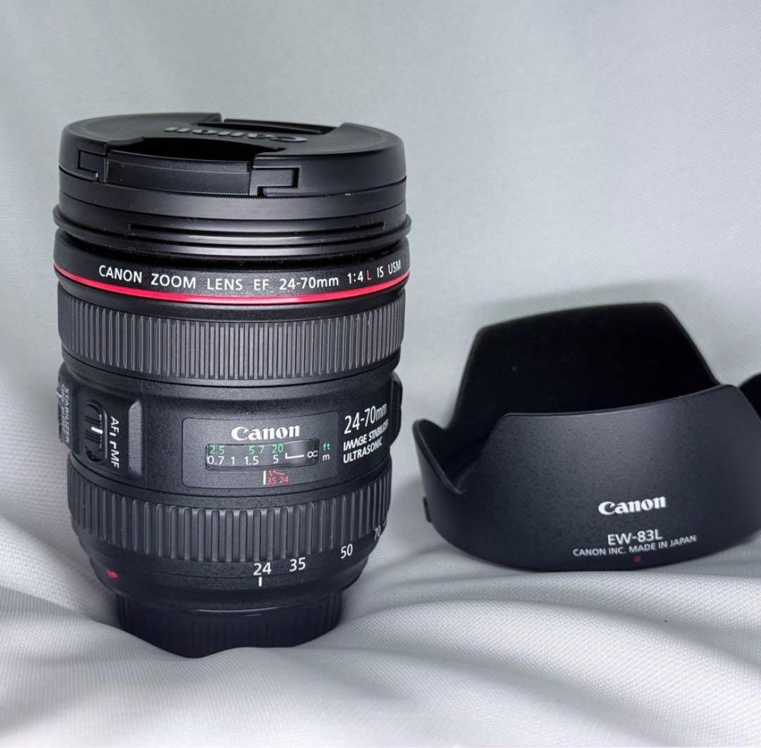 EF24-70mm F4L IS USM フード 保護フィルター付き