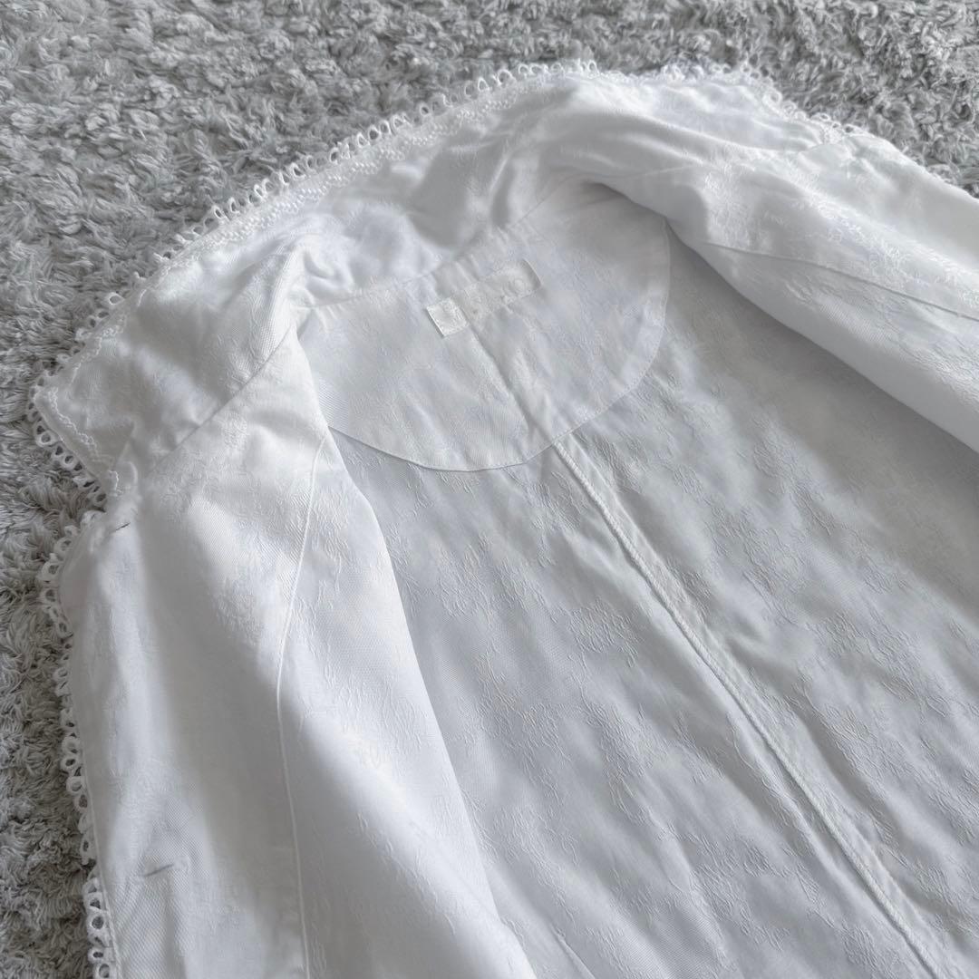 希少【ピコレース×ジャガード（花柄刺繍）】MIYACOミヤコ／シャツジャケット