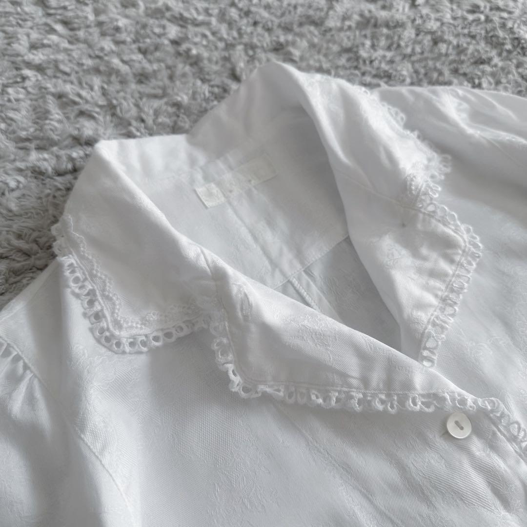 希少【ピコレース×ジャガード（花柄刺繍）】MIYACOミヤコ／シャツジャケット