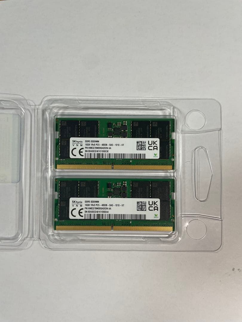 DDR5. 32GB (16GB x 2) メモリキット ノートpc用