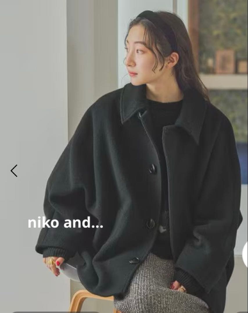 【美品】 niko and… ライトモッサドルマンジャケットコート