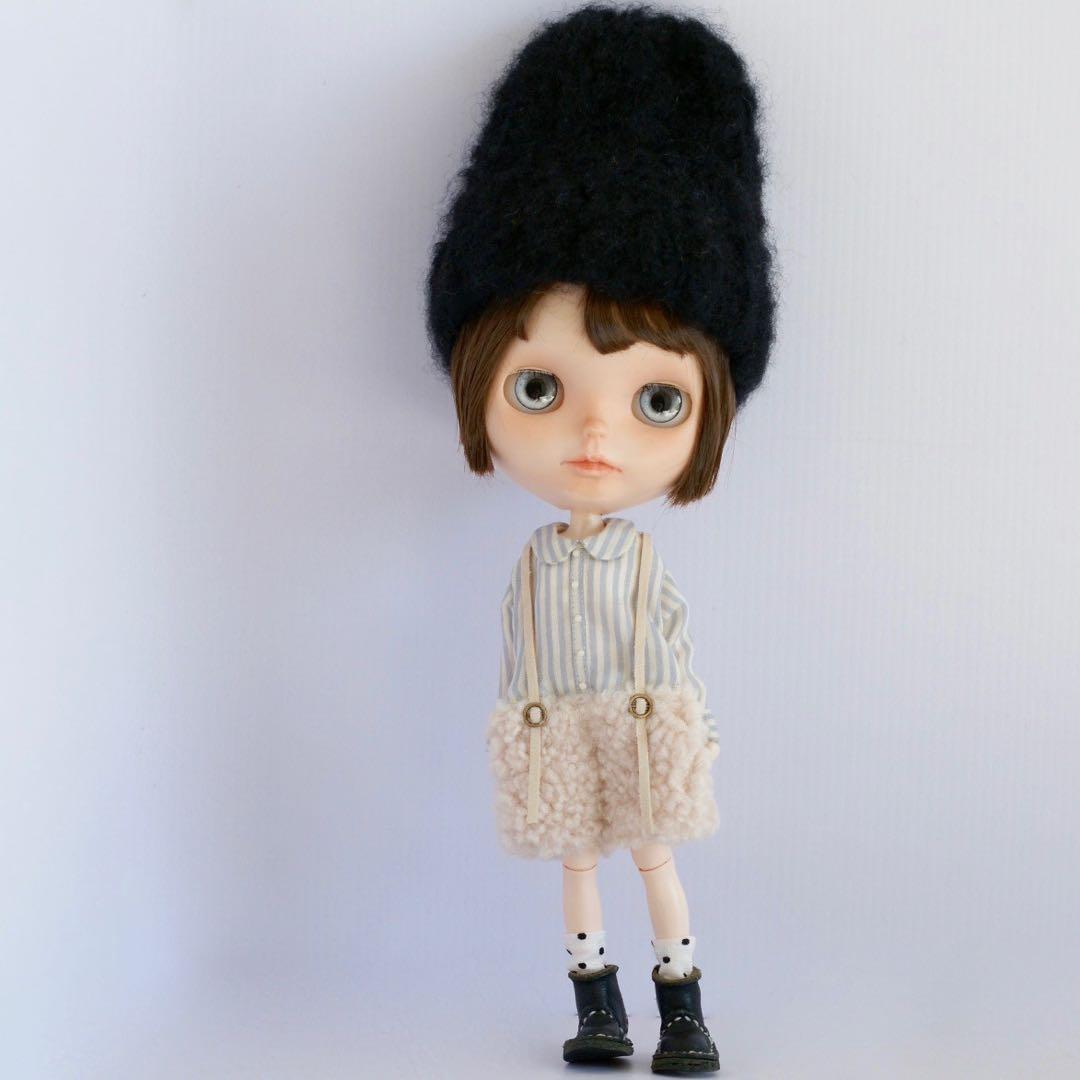 ブライスアウトフィット　つりパンツ風ジャンプスーツ　ボアショート　ピンクギンガム