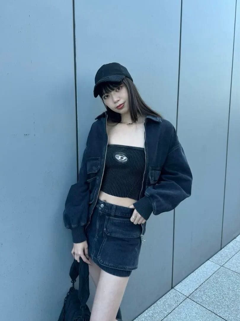 DIESEL ディーゼル ブラック キャップ ダメージ加工【正規品・完売・人気】