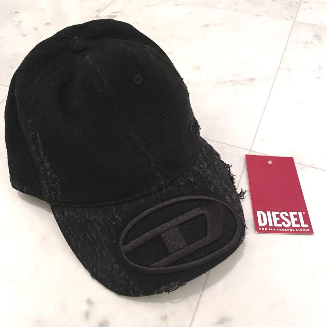 DIESEL ディーゼル ブラック キャップ ダメージ加工【正規品・完売・人気】