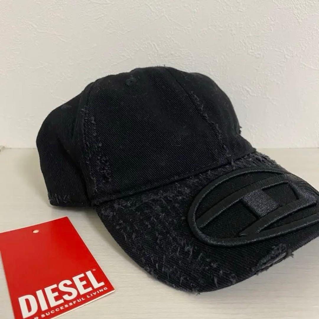 DIESEL ディーゼル ブラック キャップ ダメージ加工【正規品・完売・人気】