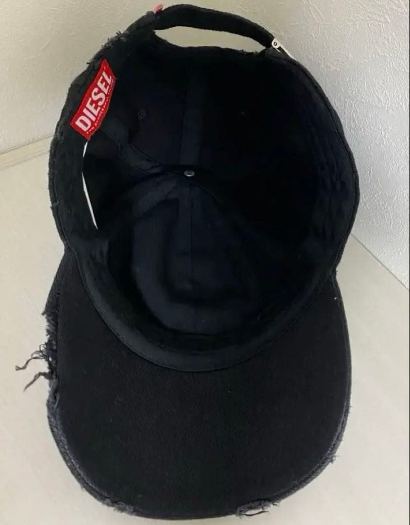 DIESEL ディーゼル ブラック キャップ ダメージ加工【正規品・完売・人気】
