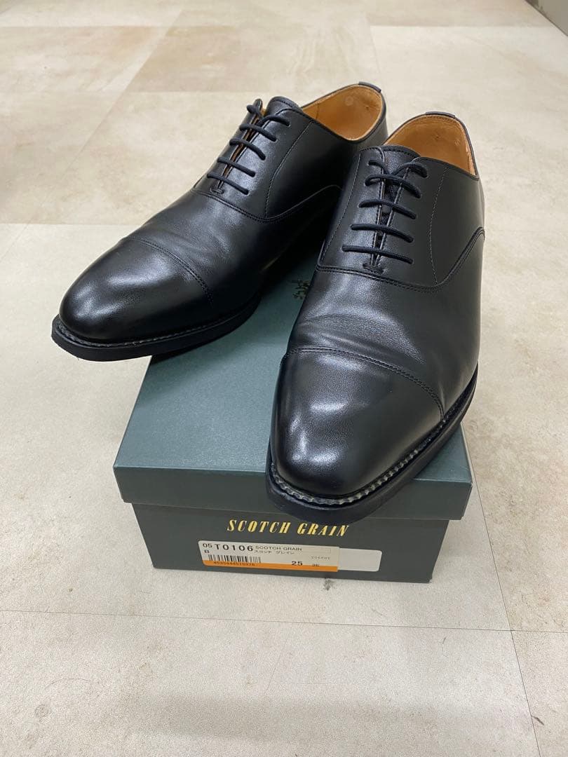 SCOTCH GRAIN ブラック ドレスシューズ 25cm