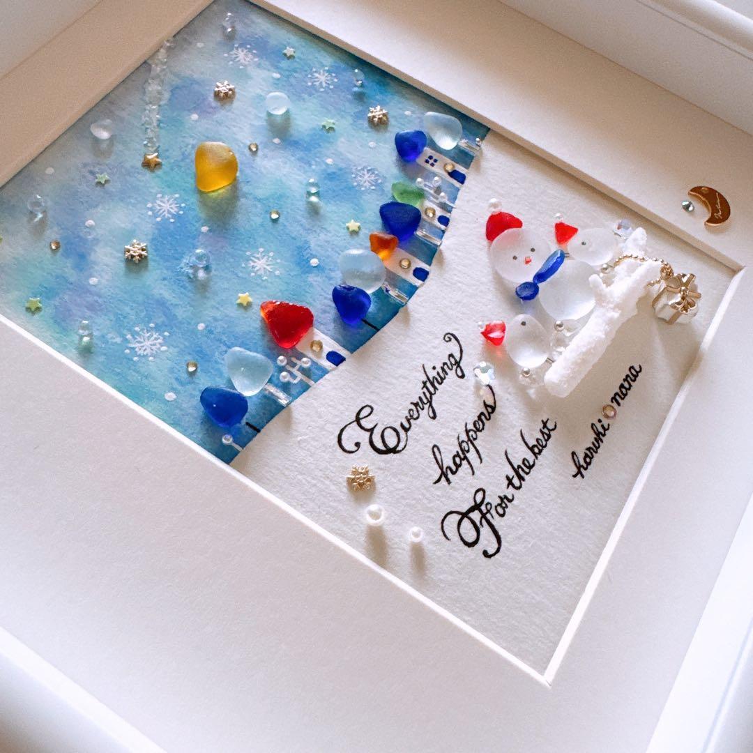 ꫛꫀꪝ✧シーグラスアート「ねがいごと♡北欧の街並み」赤　レアカラー　絵本の世界