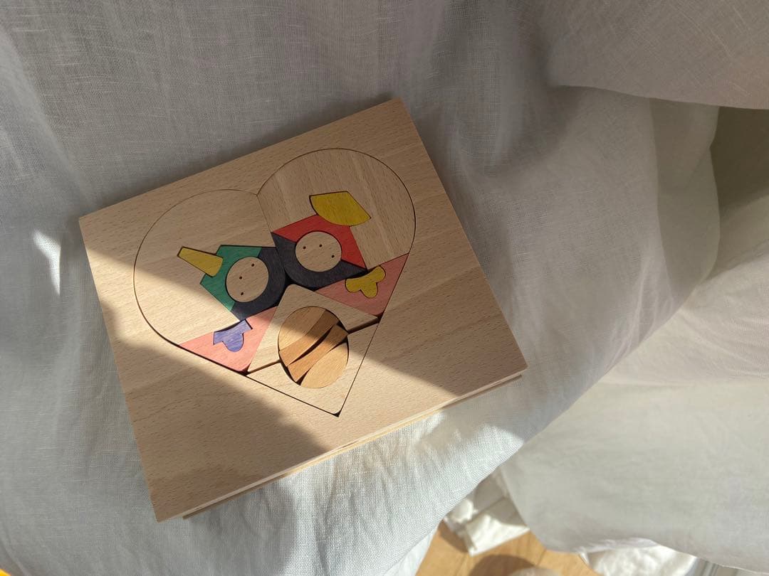 小黒三郎　雛人形　組み木のひな人形　ハートびな