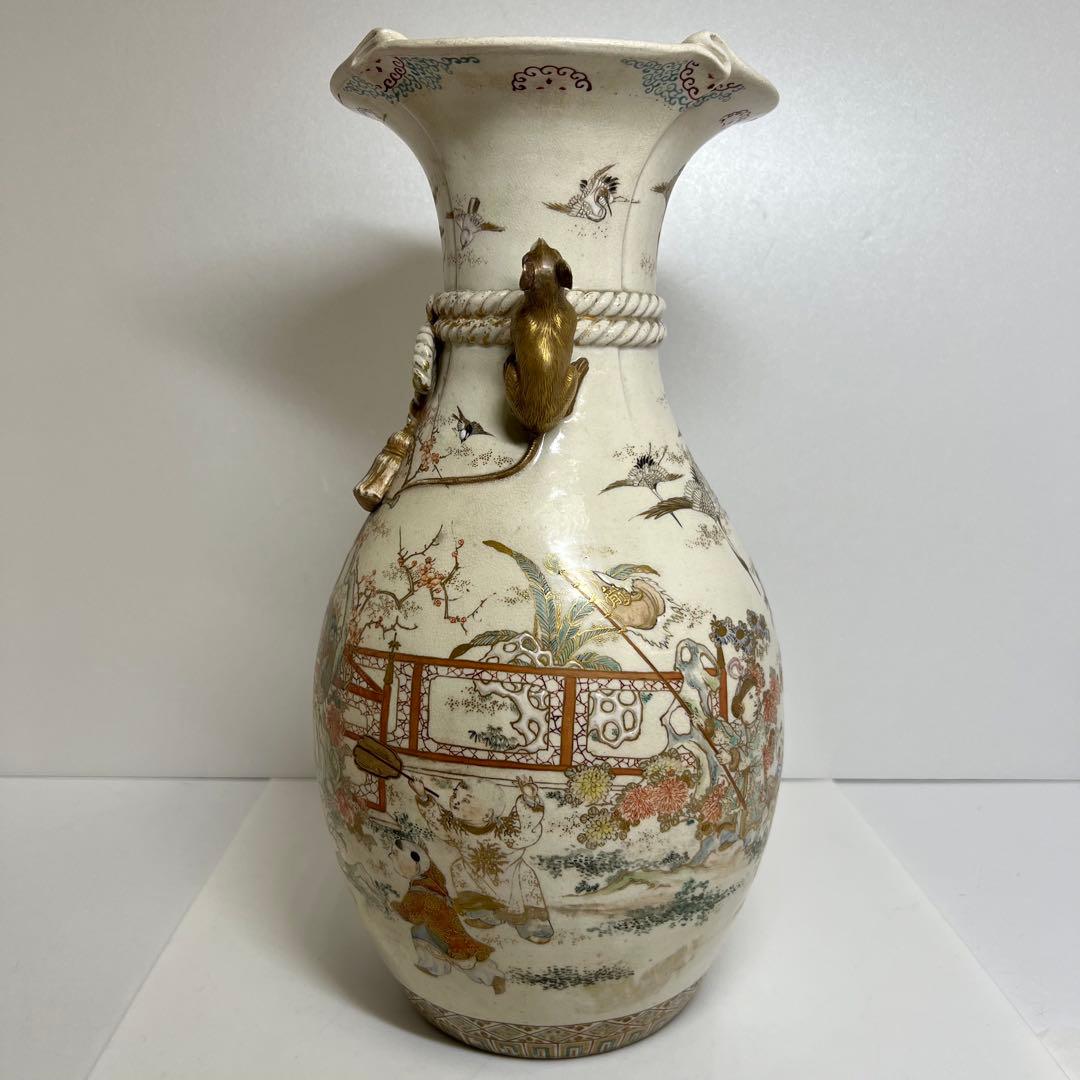 専用　明治時代　京薩摩　金彩人物画　ネズミ年　大花瓶　h36.5cm