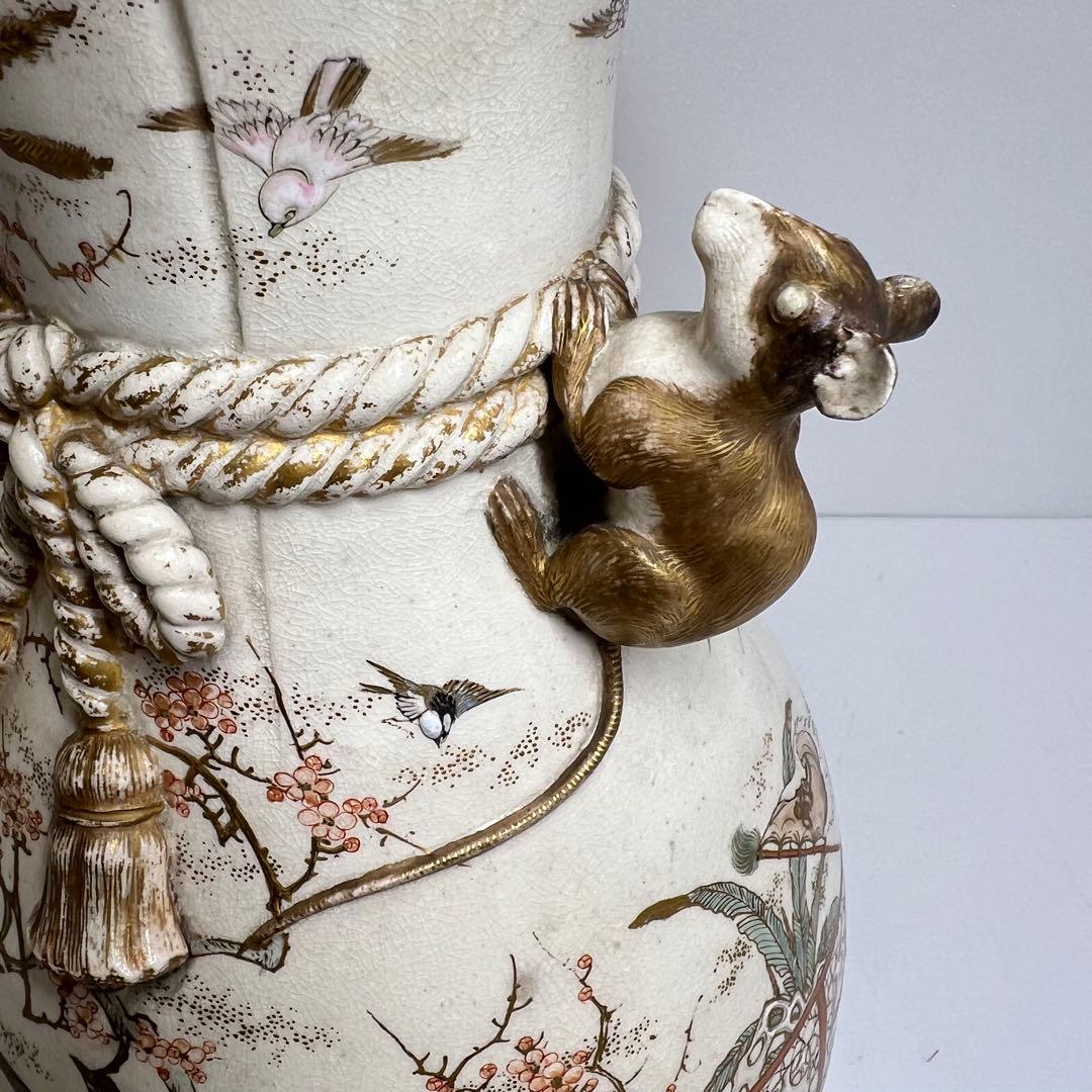 専用　明治時代　京薩摩　金彩人物画　ネズミ年　大花瓶　h36.5cm