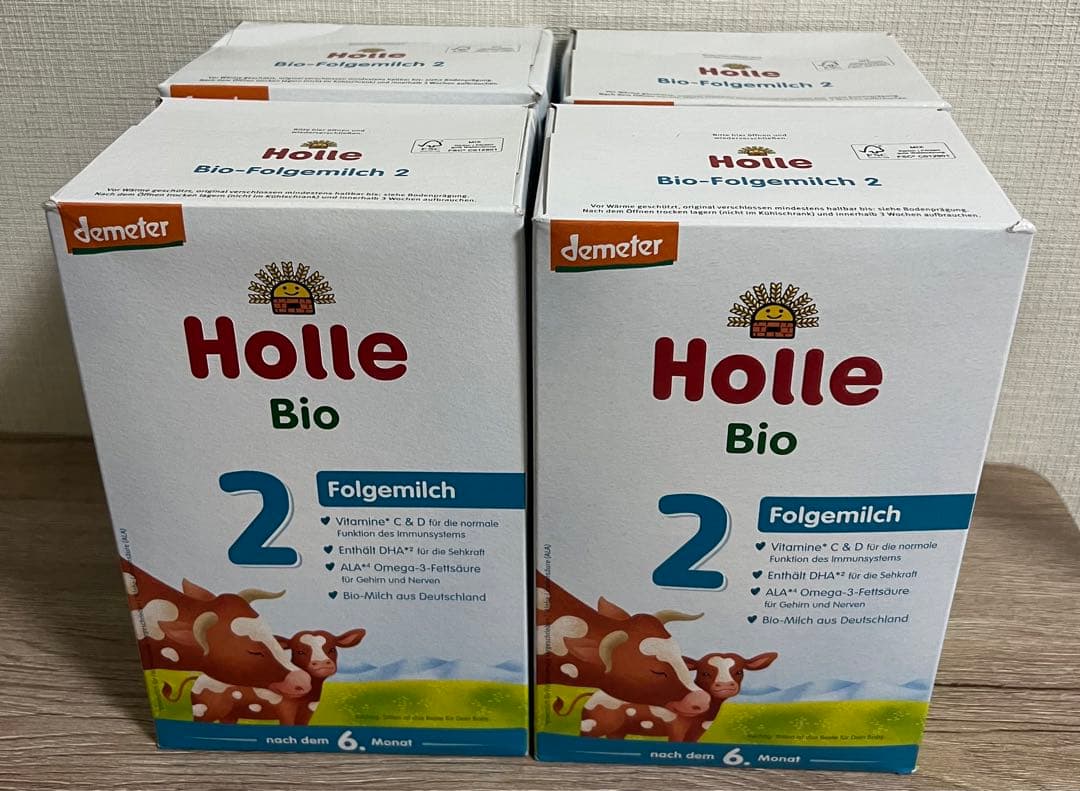 Holle ホレ オーガニック 牛 粉ミルク Step2 600g x 4個