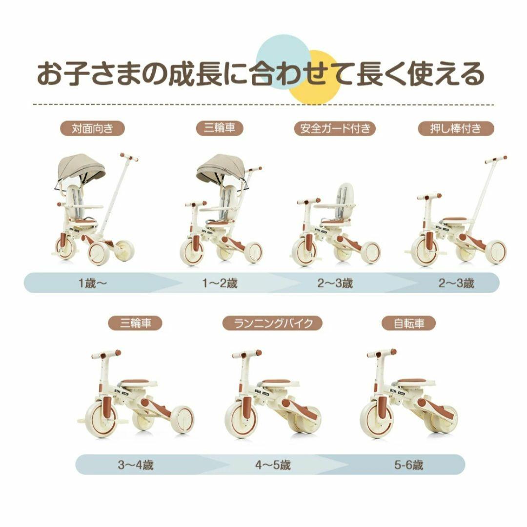 BTM trike 7in1 折りたたみ三輪車 サンシェード 手押し棒付き
