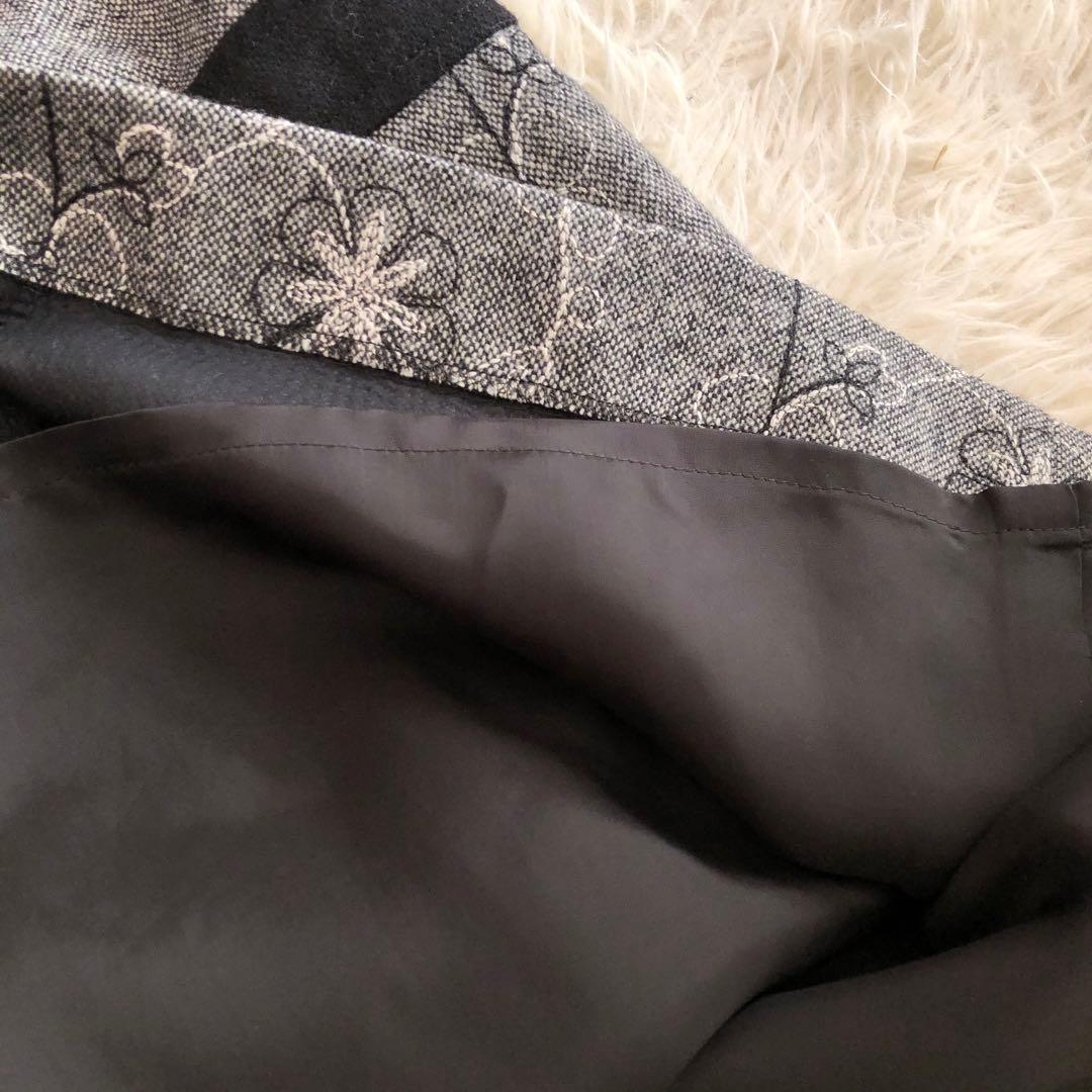 レリアン　レイヤード風　チュニック　ワンピース　現行　近年　ドッキング　刺繍