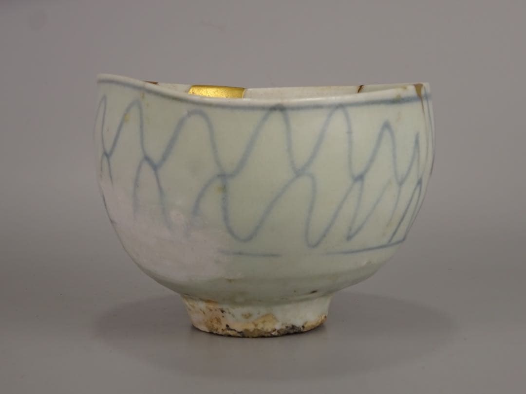 江戸時代　前期　初期伊万里　染付　網手　小碗　箱付　茶碗　酒器　片口としても