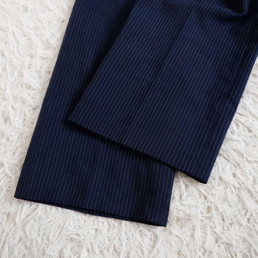 ジャーナルワークス　スリーピーススーツ　ネイビー　ストライプ　Y5　細身　M相当