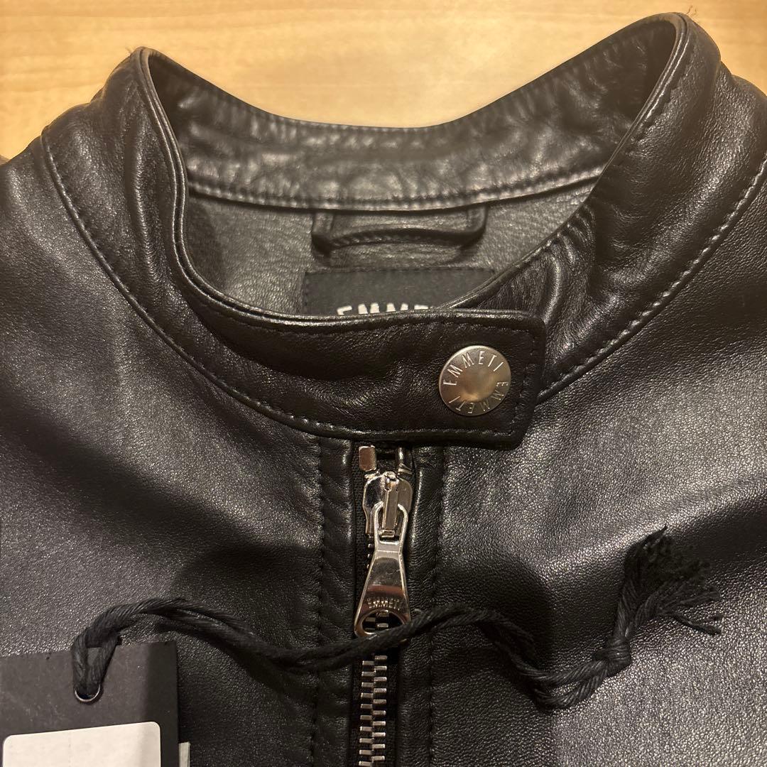 EMMETI FAI ナッパ シングル ライダースブルゾン 38 レディース