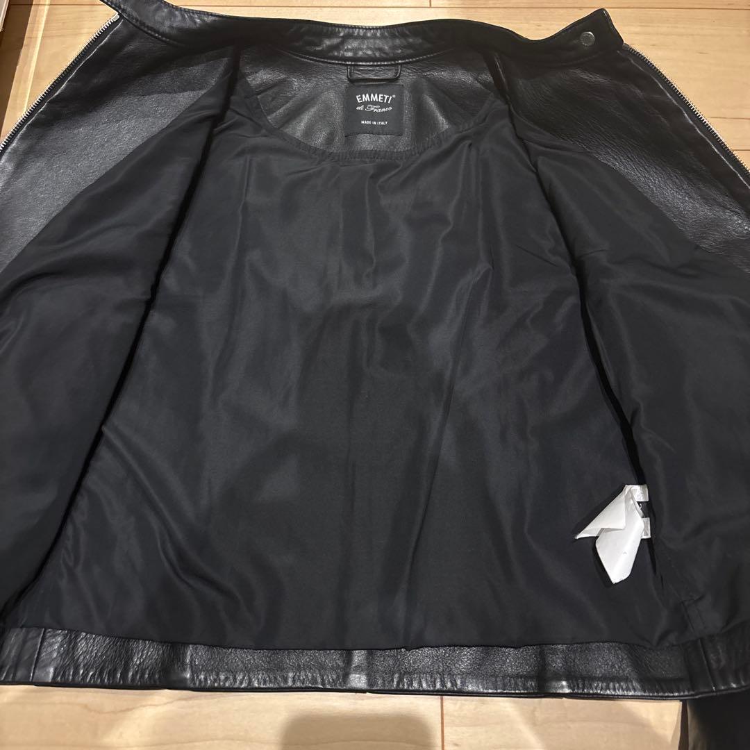 EMMETI FAI ナッパ シングル ライダースブルゾン 38 レディース