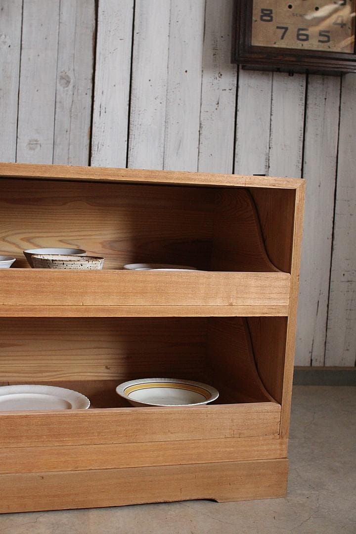 古い木製の引き出し　2段　食器棚　シャツケース　収納棚　チェスト　古家具