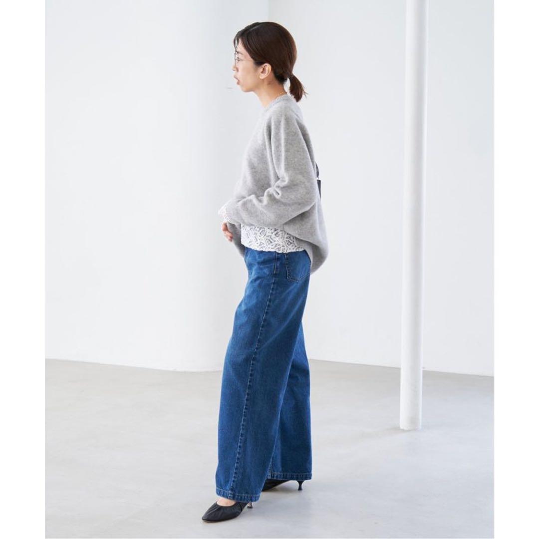 【新品未使用】IENAペイズリー ストレッチレースプルオーバー （ナチュラル）