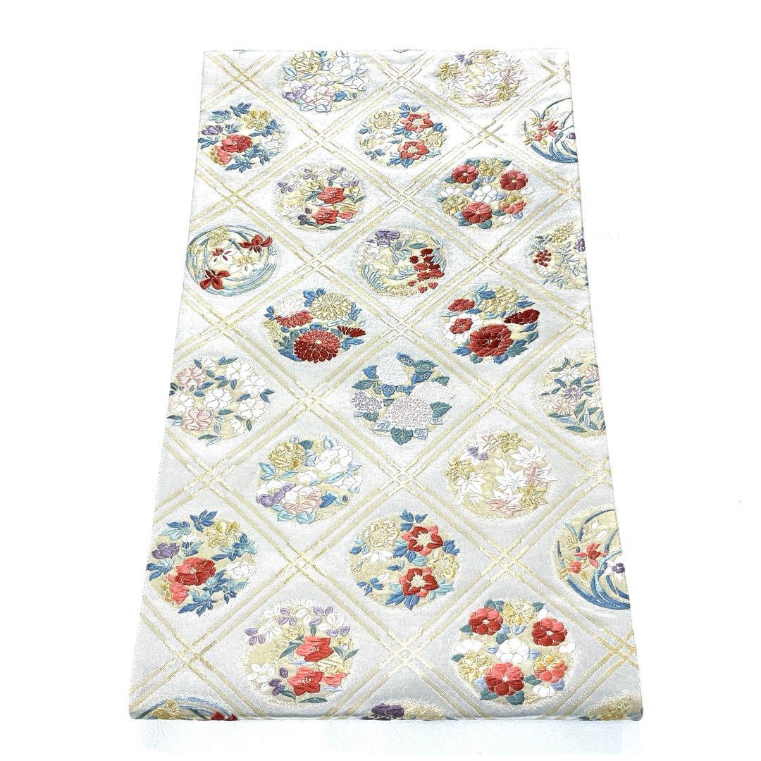 専用帯5916 5940 二点セット●高級 正絹 格天井絵紋 六通 袋帯