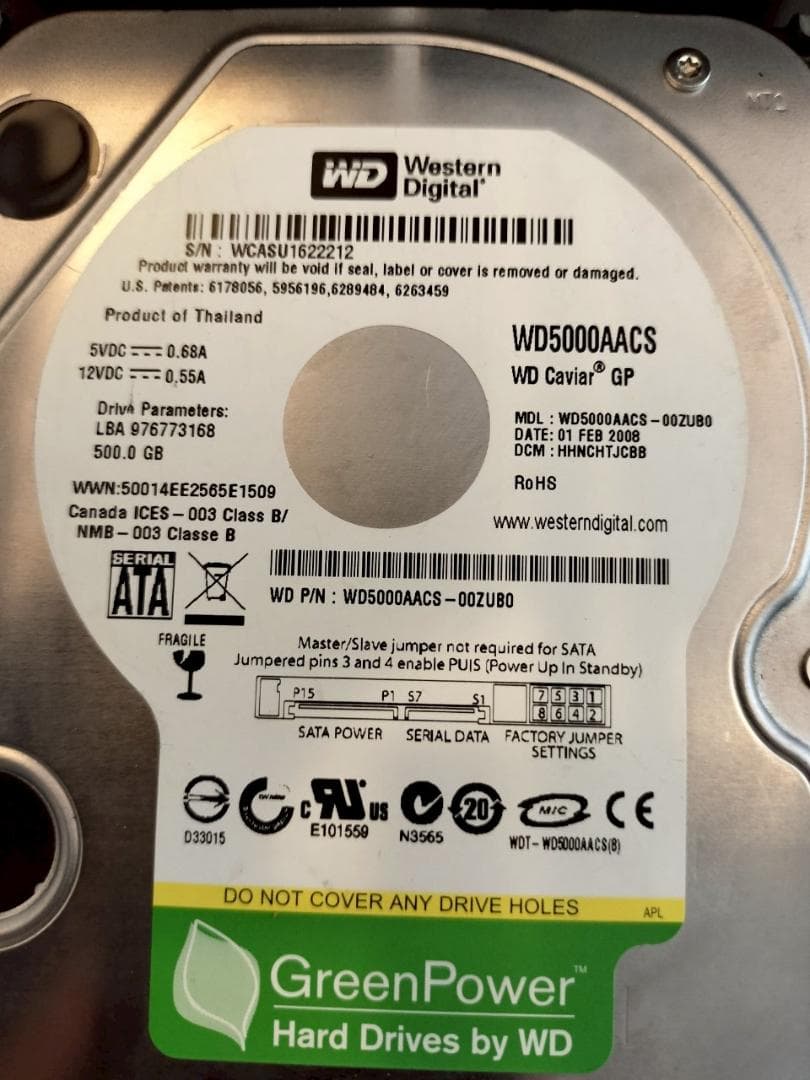 【ジャンク】WD 500GB HDD セット【匿名配送】