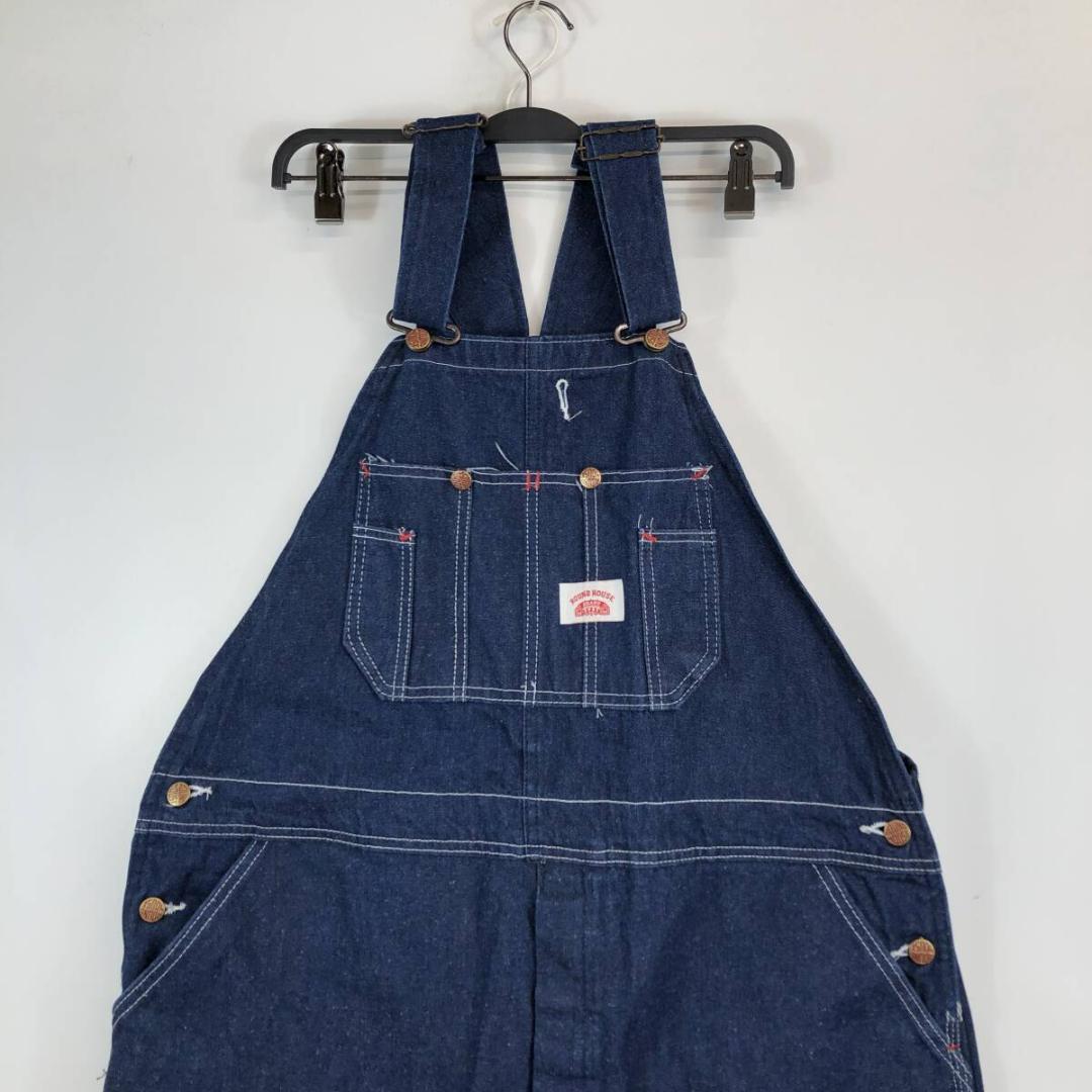 USA製 ラウンドハウス デニムオーバーオール サロペット 濃紺 W42