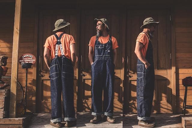 TCBジーンズ/40s復刻/タビーズオーバーオール/ビブ/英字ロゴサスペンダー