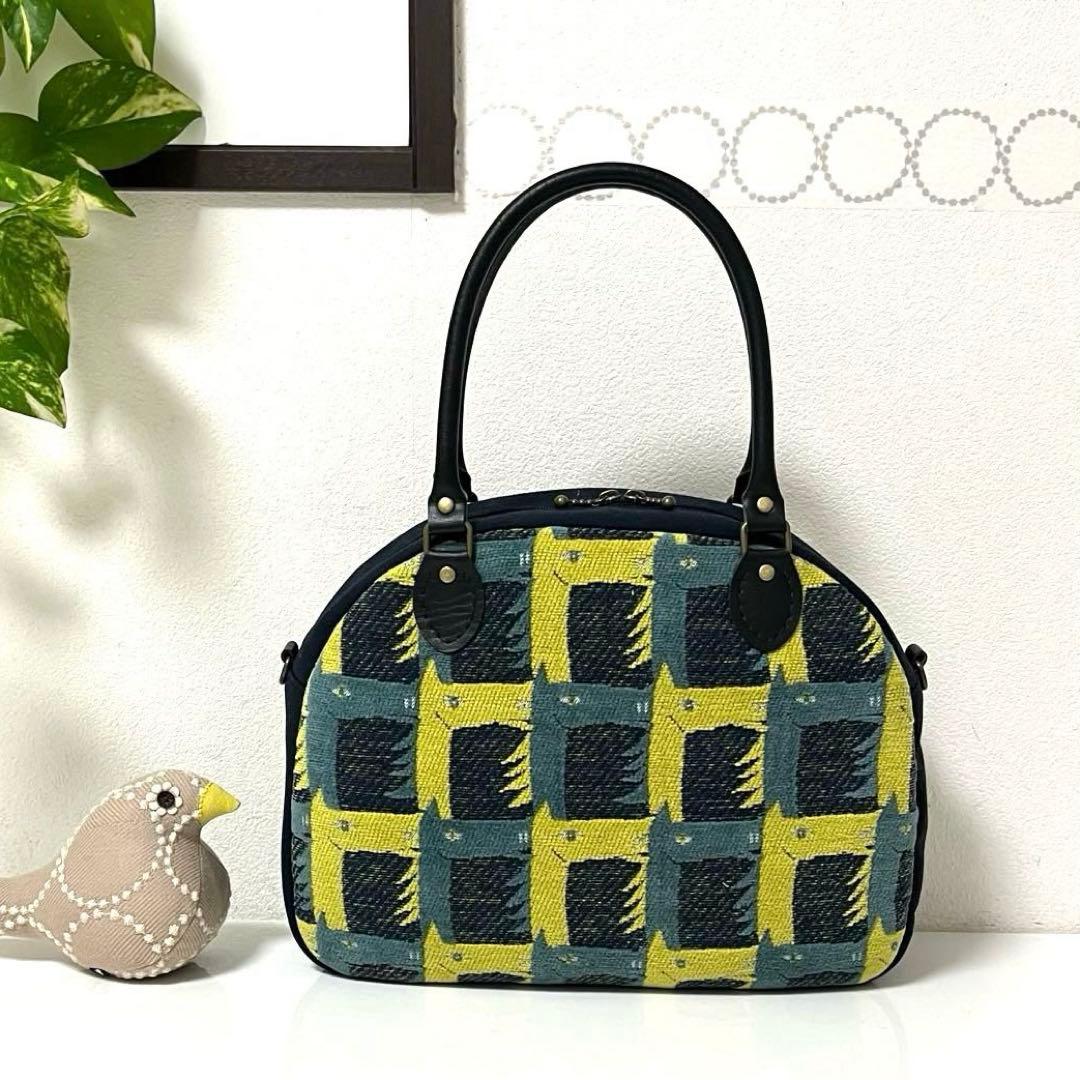 ミナペルホネン　ハンドメイドバッグ　ボストン型