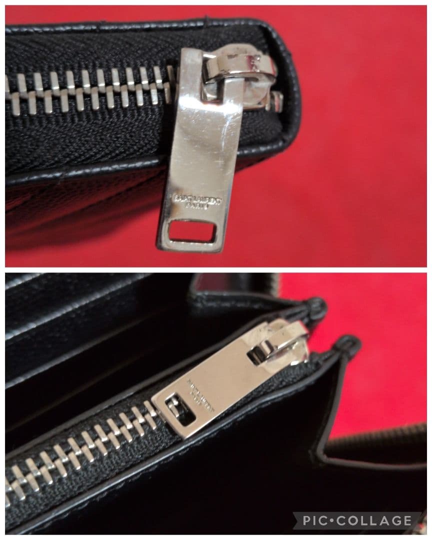 SANT LAURENT／サンローラン 長財布　 キャビアスキン ／YSL／黒