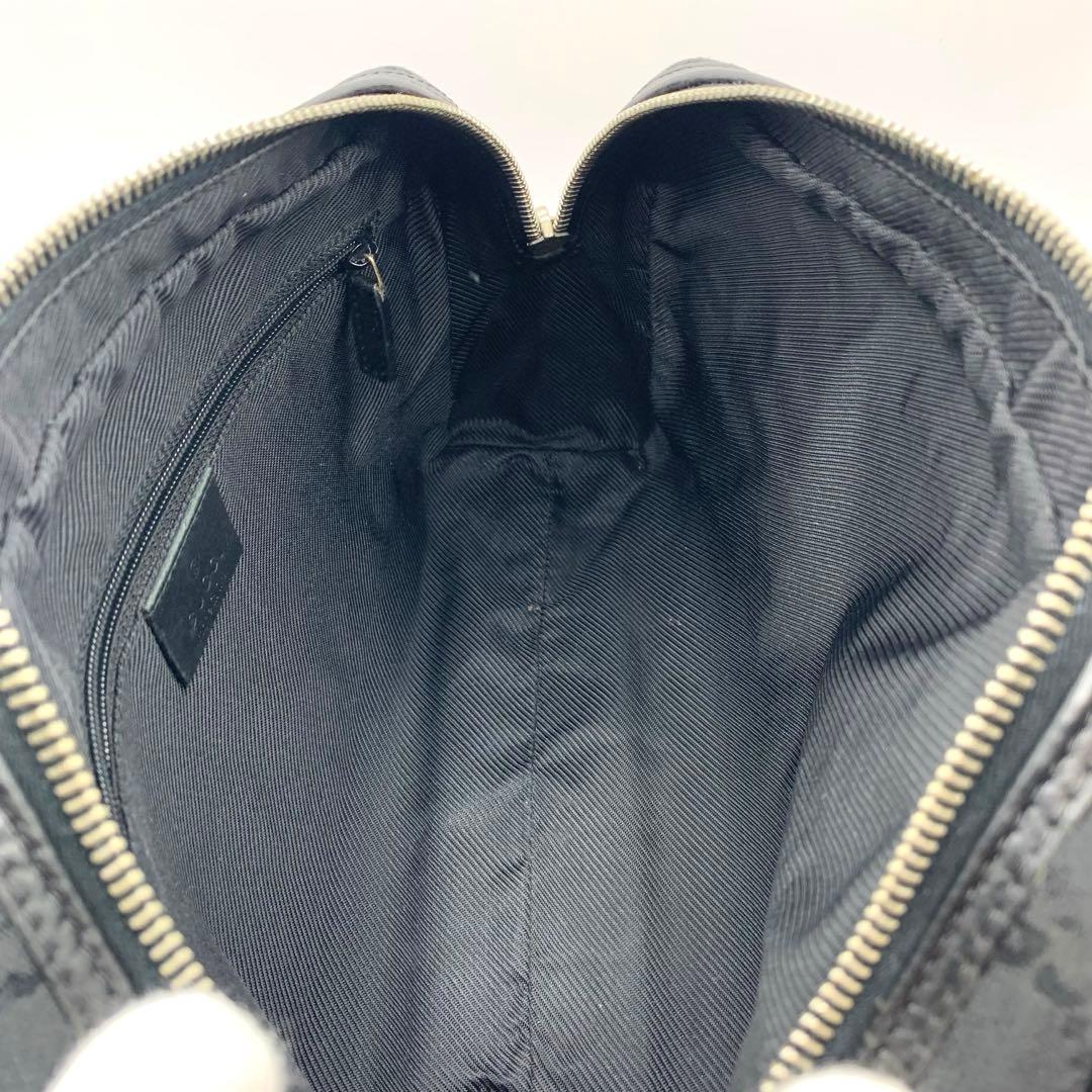 GUCCI グッチ GG柄 ミニボストン ハンドバッグ 黒 キャンバス 正規品