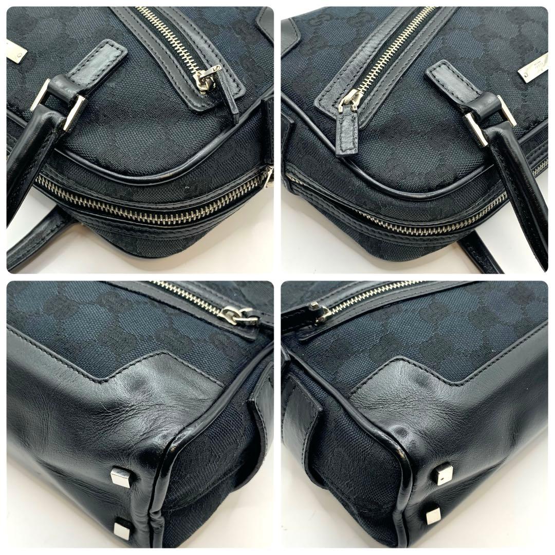 GUCCI グッチ GG柄 ミニボストン ハンドバッグ 黒 キャンバス 正規品