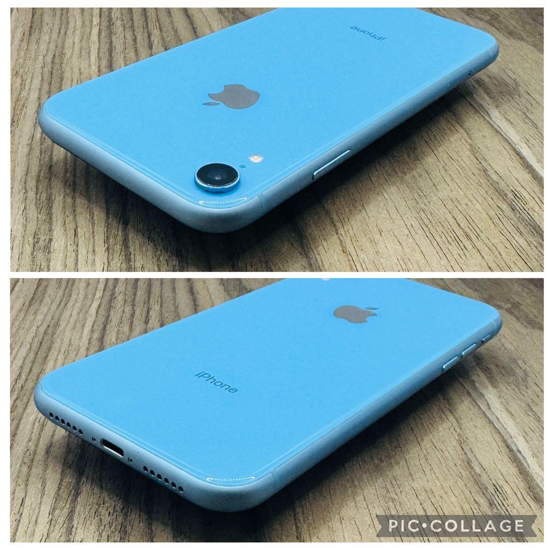 【美品】iPhoneXR ブルー 256GB SIMフリー 新品バッテリー