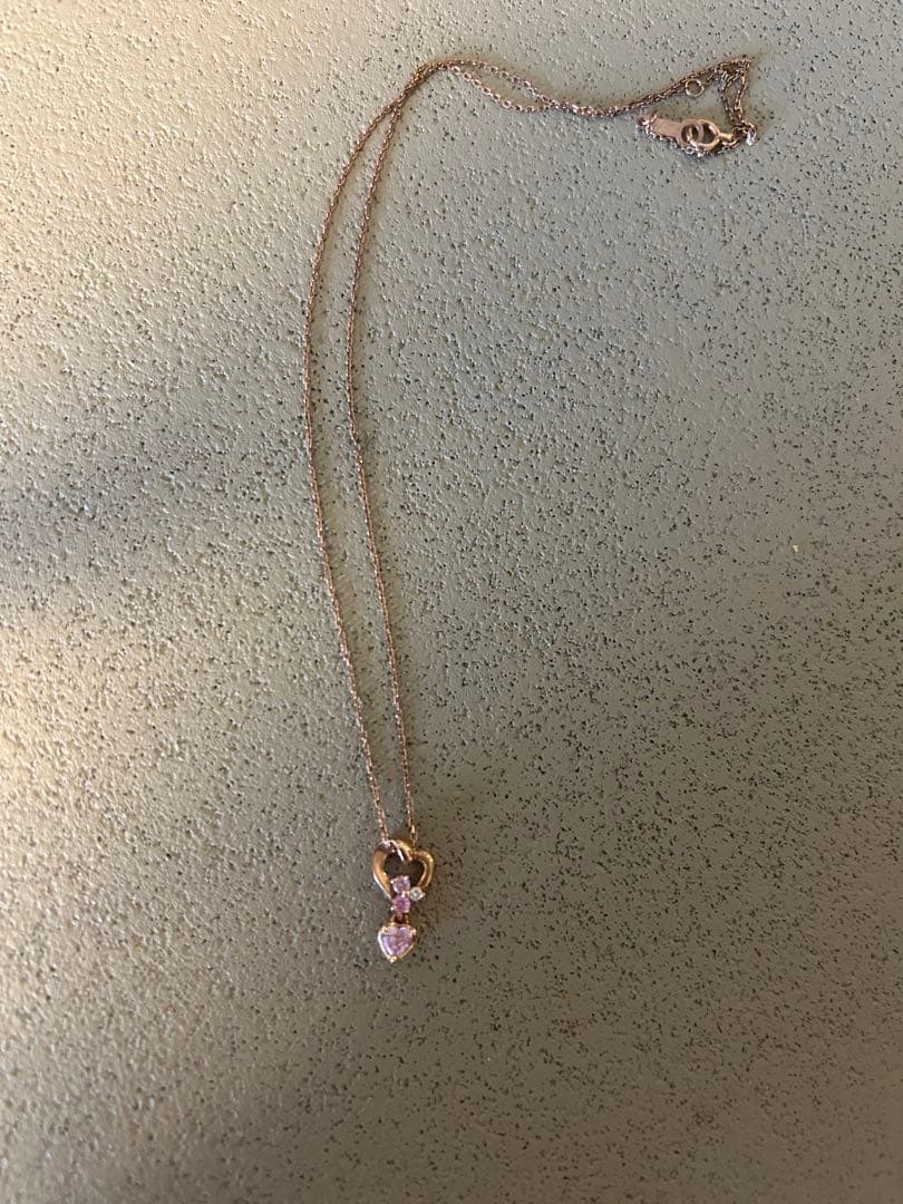 4°C k10 サファイア ハート ネックレス