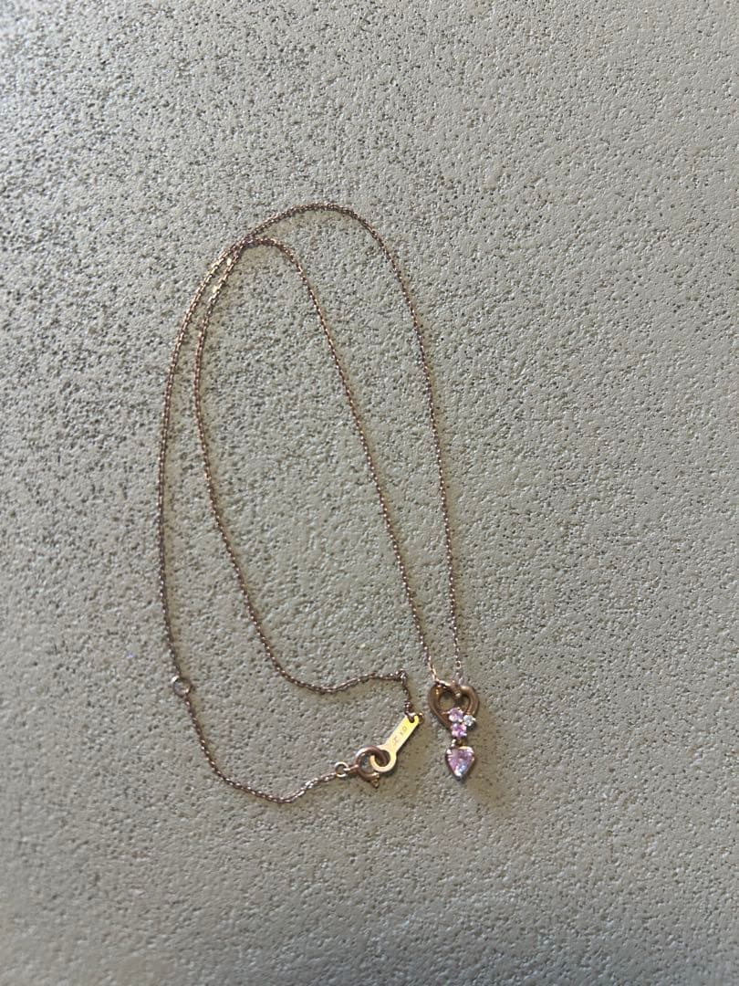 4°C k10 サファイア ハート ネックレス