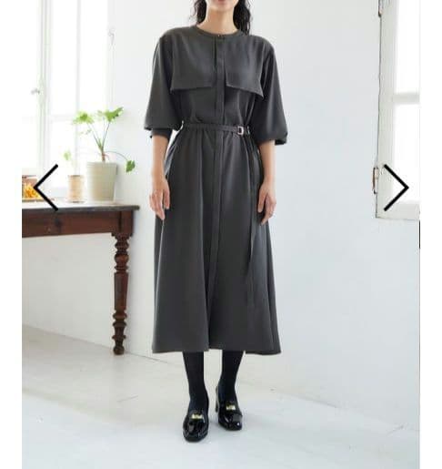 【極美品】オアーノ　ダブルヨーク　ワンピース　ロング　ベルト　トール