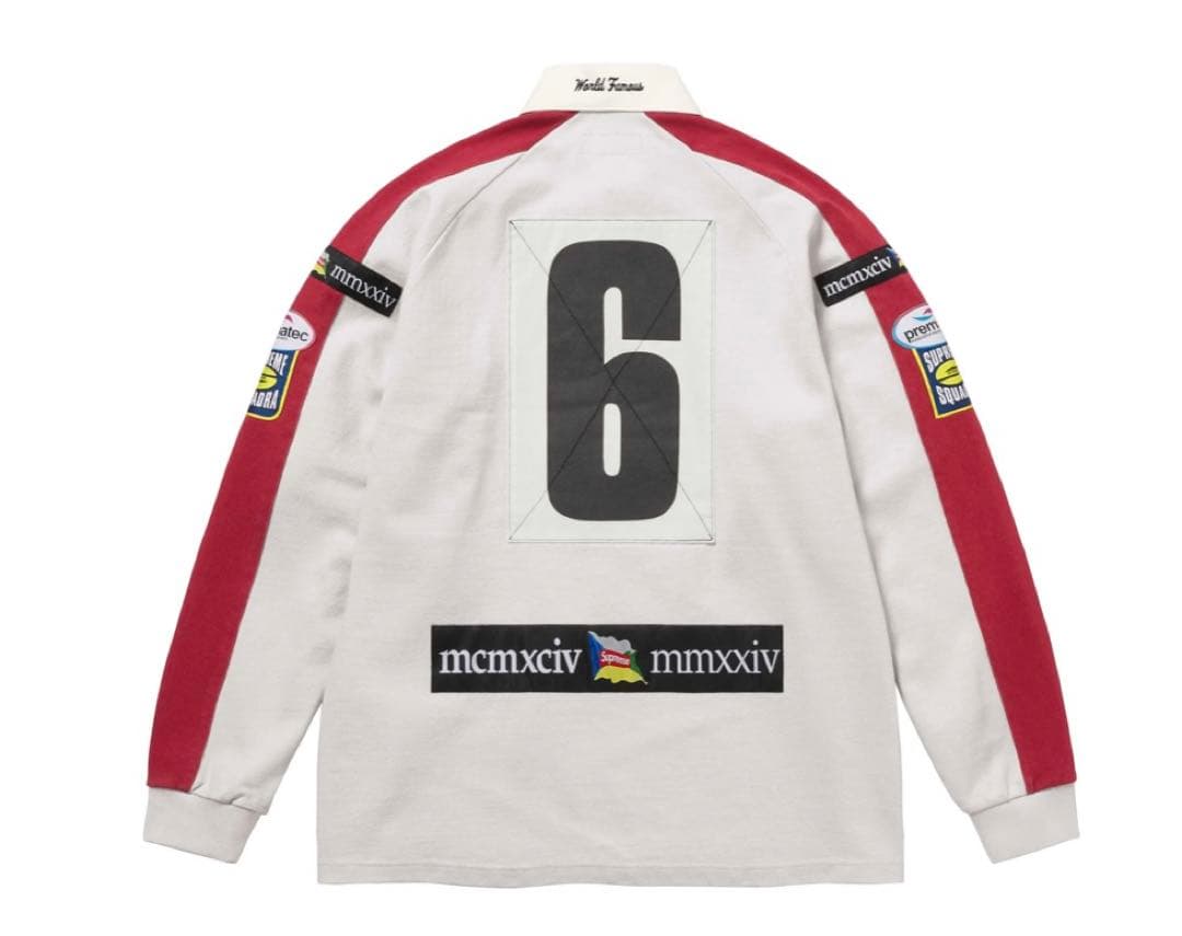 ウェア Supreme Chest Stripe Rugby\"RED\"