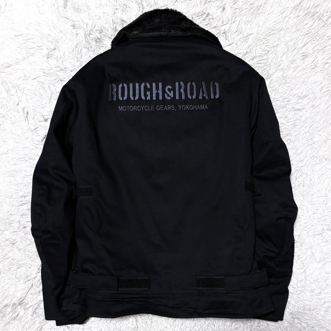 【未使用級】ラフ&ロード　ライダースジャケット　ファー裏地　刺繍　ブラック