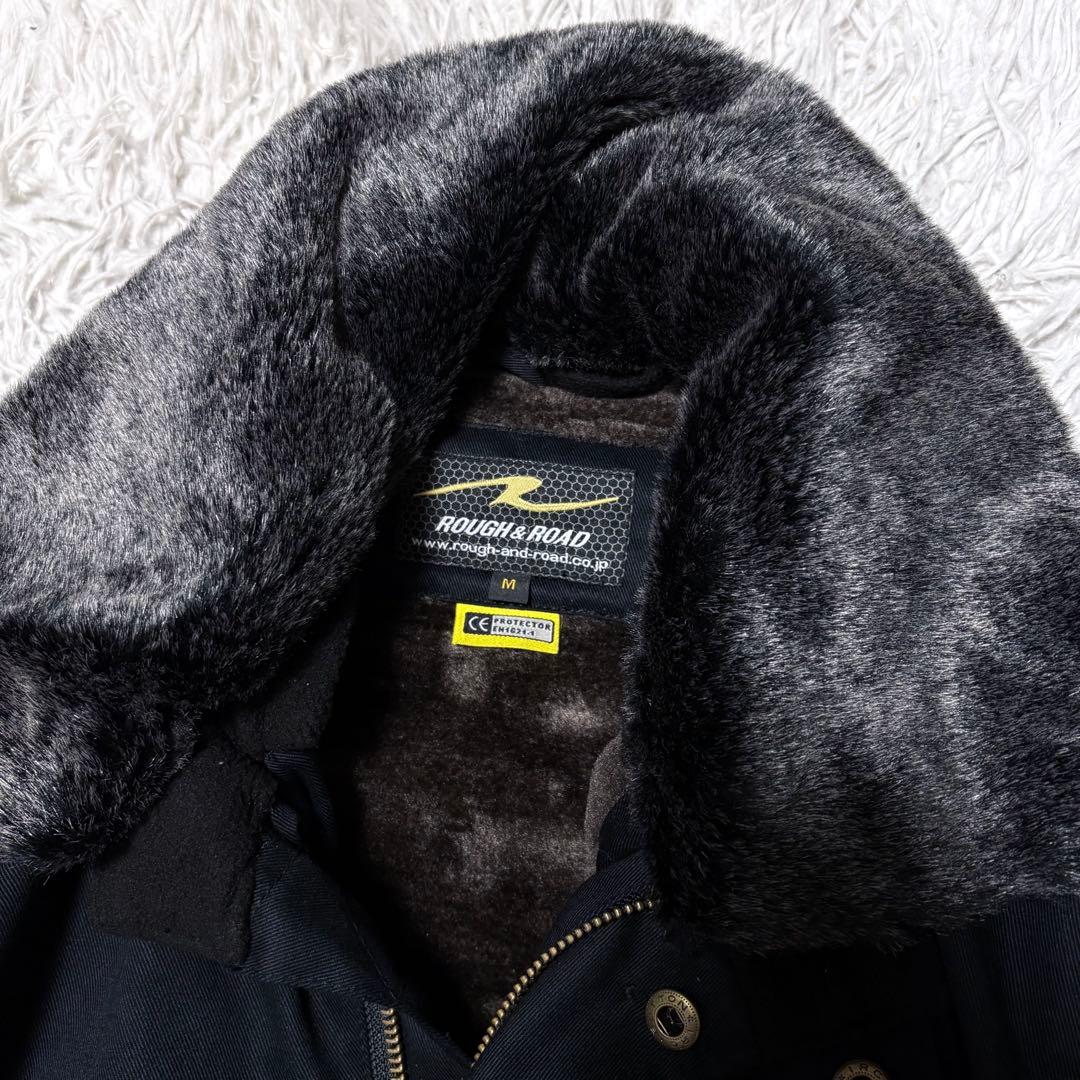 【未使用級】ラフ&ロード　ライダースジャケット　ファー裏地　刺繍　ブラック