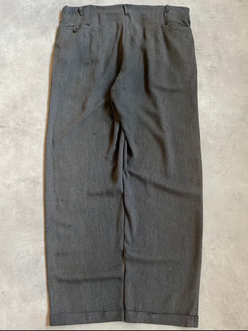 50s black rayon slacks ブラックシャンブレー