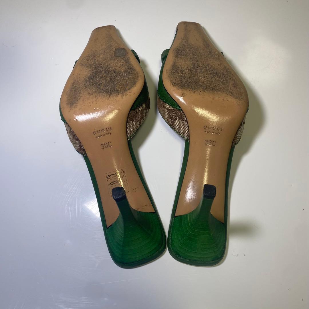 希少色✨美品✨GUCCI ホースビット　GG柄　ミュール ポインテッド