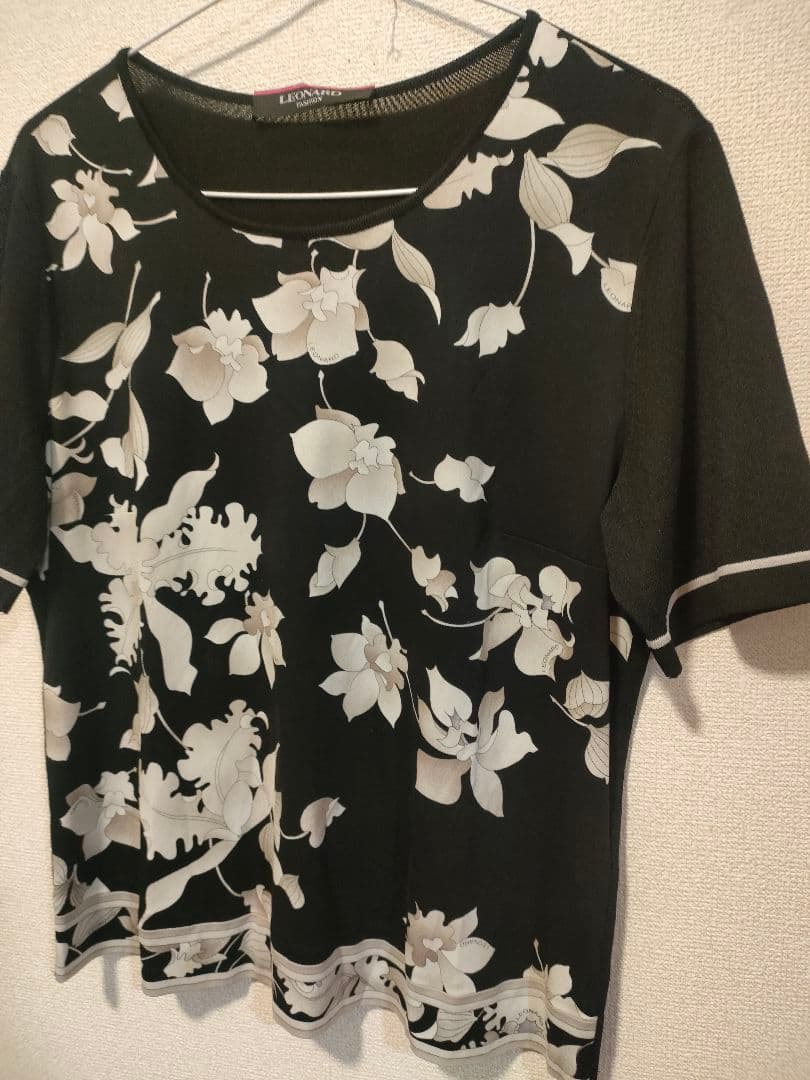 e7 超美品　LEONARD　レオナール　カットソー　　トップス　42 カンカン