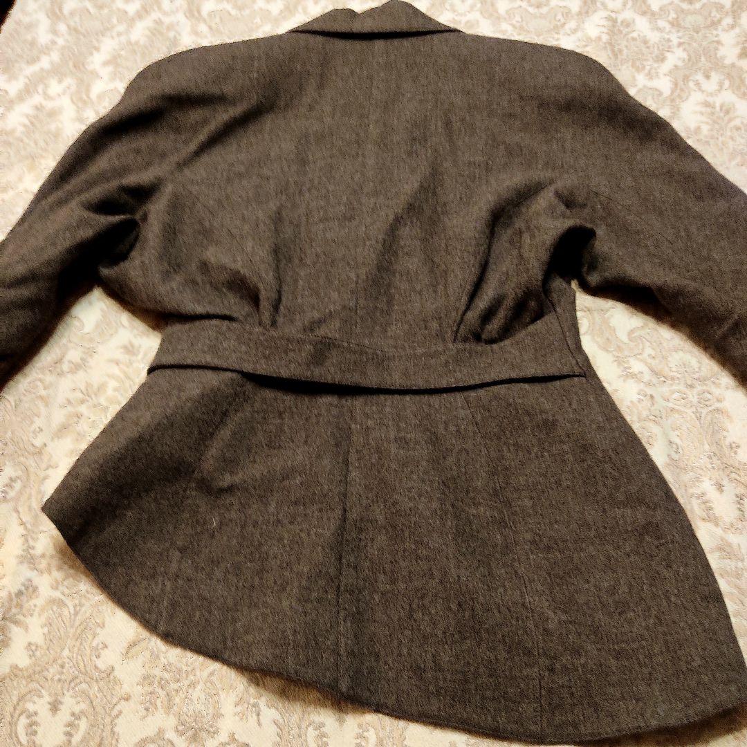 ティエリーミュグレー　変形　ジャケット　　ウエストシェイプ　茶系　テーラード