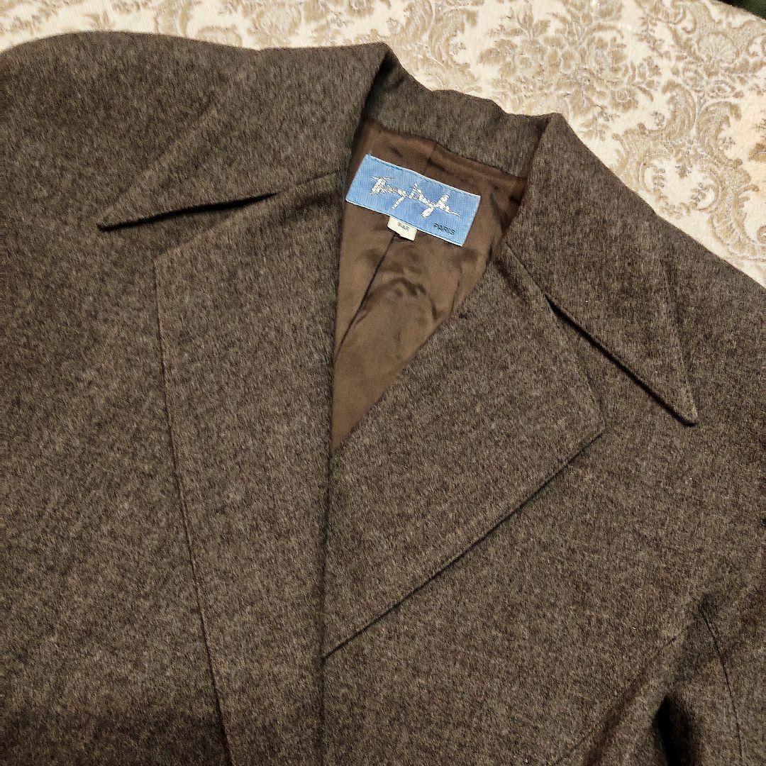 ティエリーミュグレー　変形　ジャケット　　ウエストシェイプ　茶系　テーラード