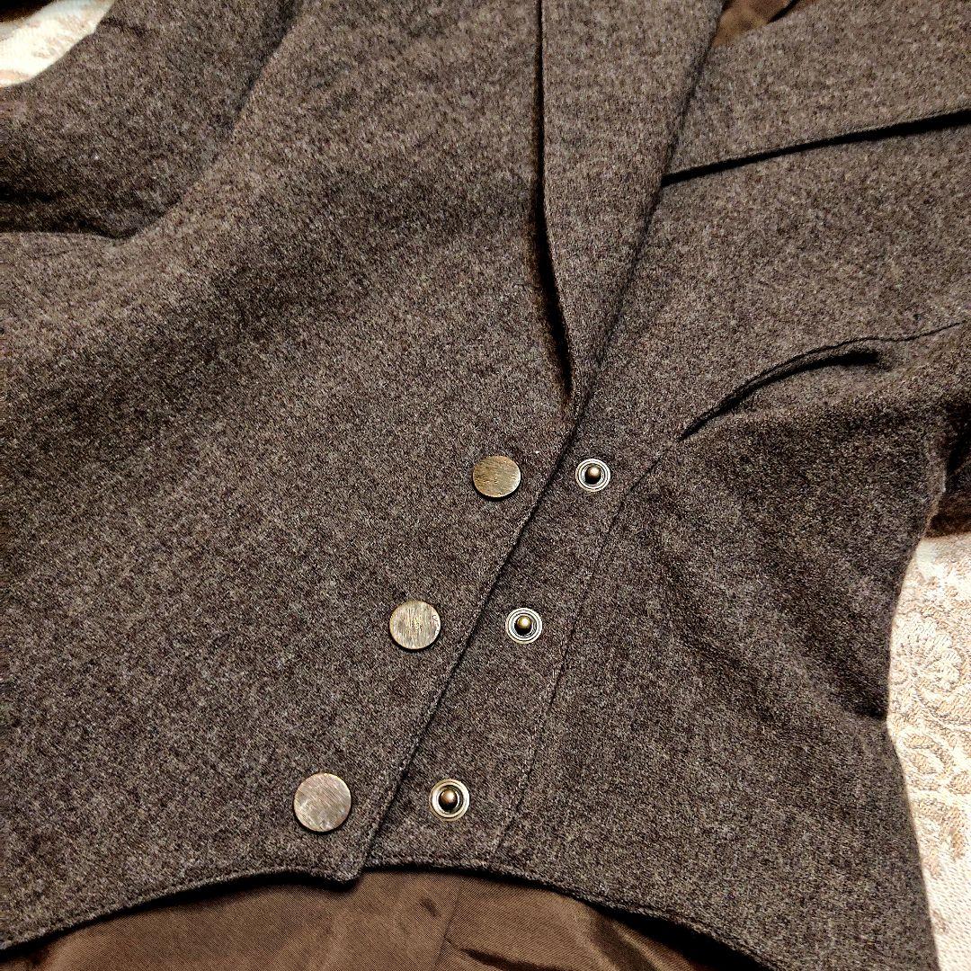 ティエリーミュグレー　変形　ジャケット　　ウエストシェイプ　茶系　テーラード