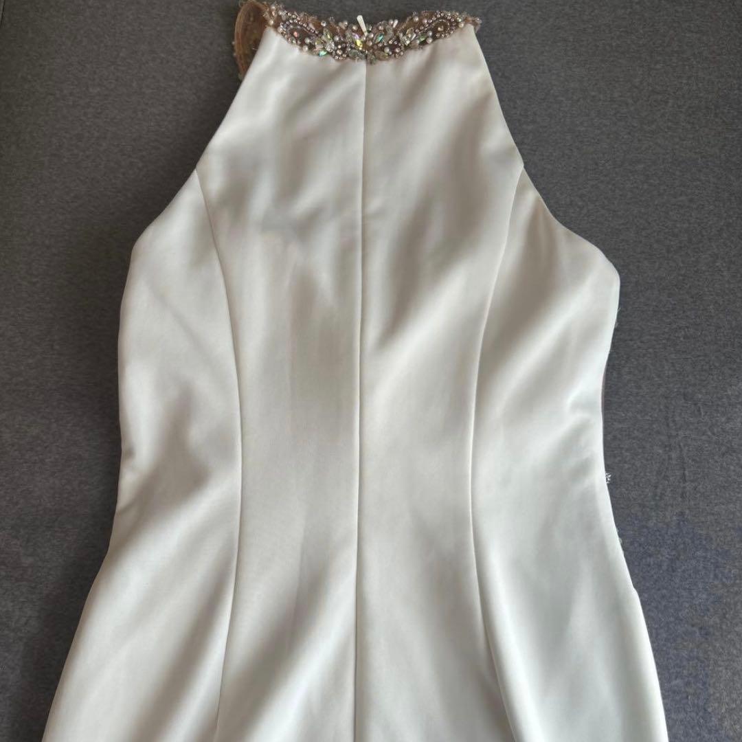 エンジェルアール　ホワイト　ビジュー　キャバドレス　ナイトドレス　タイト　ミニ