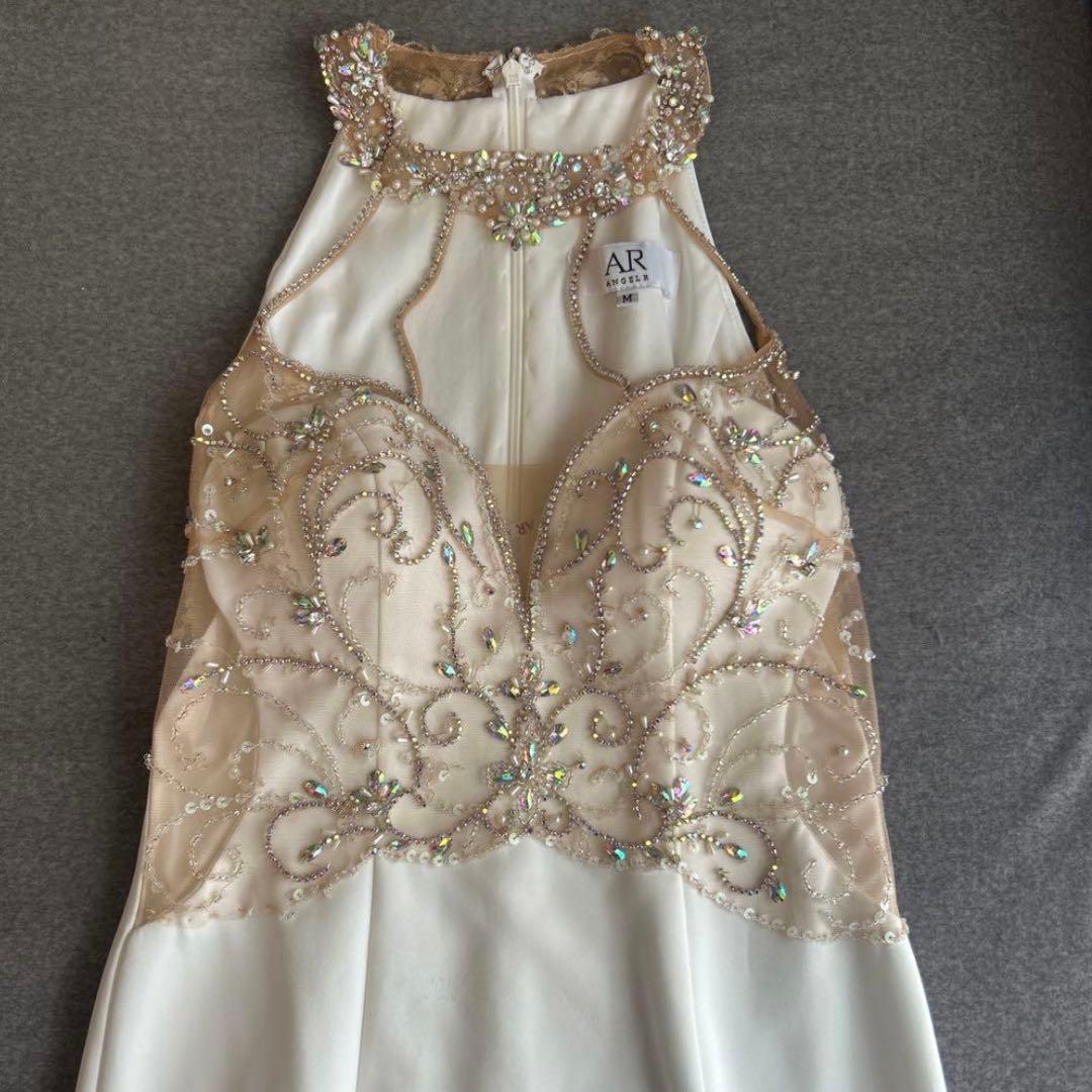 エンジェルアール　ホワイト　ビジュー　キャバドレス　ナイトドレス　タイト　ミニ