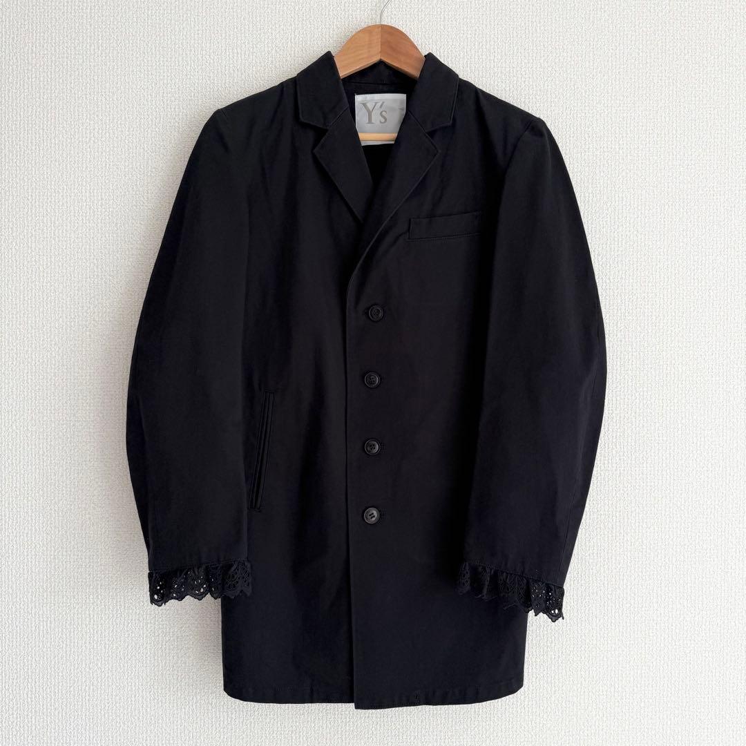 Y'S ヨウジヤマモト 袖&バッグレース装飾 オーバーサイズテーラードジャケット